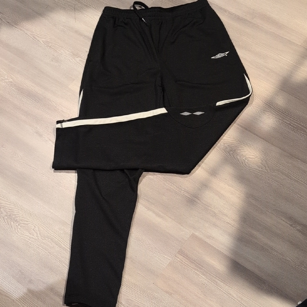 Umbro Black Joggers with White Detailing